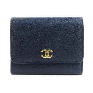 CHANEL Blue Leather Wallet